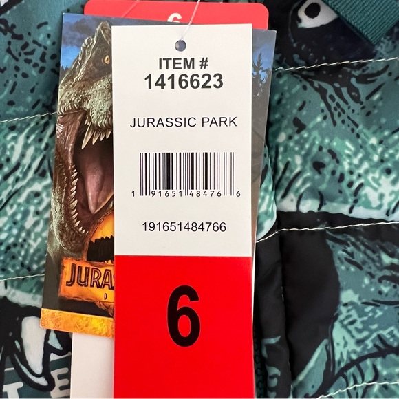 Jurassic Park NWT Kids Reversible Jacket Size 6 Color Green & White - Picture 11 of 16